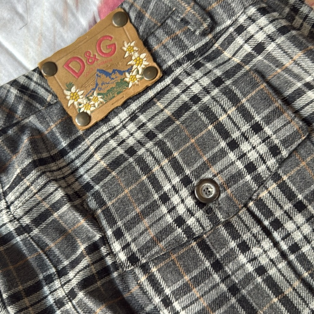 D&G Women's Plaid Skirt - Gray